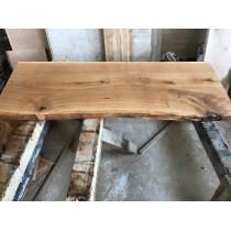 Küchenarbeitsplatte, Waschtischplatte, Tischplatte, Vollholz, einseitige Baumkante 200x65-70x4,5cm geölt